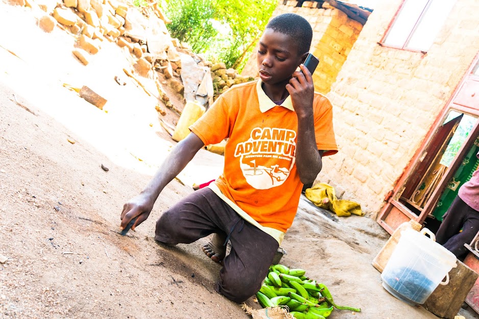 Children in a literacy program